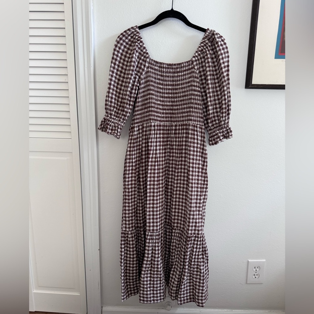 Madewell Lucie Smocked Gingham Dress